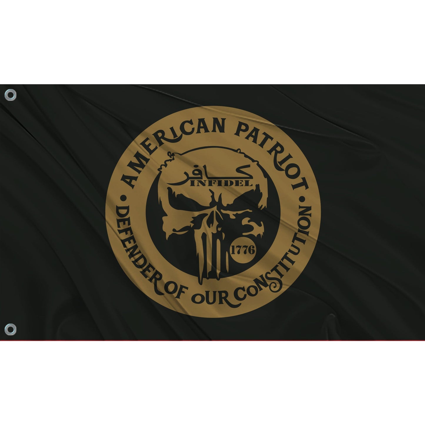 festflags Custom ATV Flags 6 X 9 Inch Rectangle / Single Sided American Patriot Flag - Black with Gold