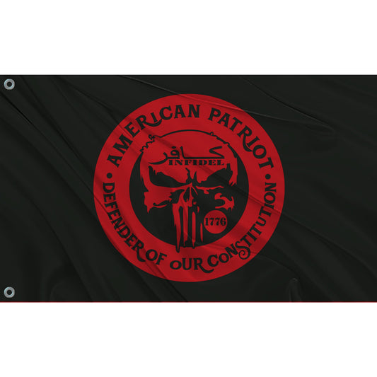 festflags Custom ATV Flags 6 X 9 Inch Rectangle / Single Sided American Patriot Flag - Black with Red