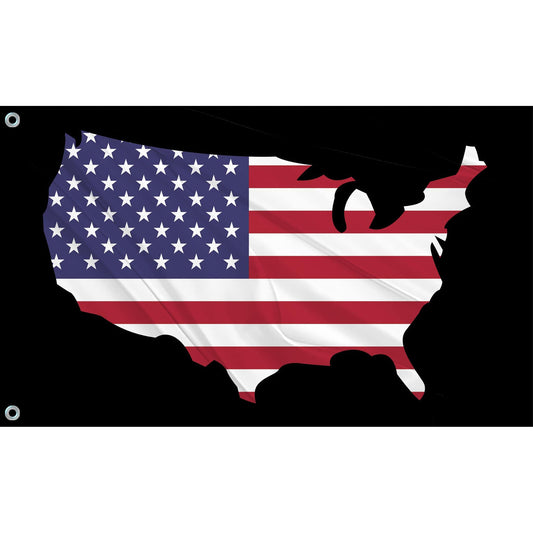 festflags Custom ATV Flags 6 X 9 Inch Rectangle / Single Sided USA Map Flag