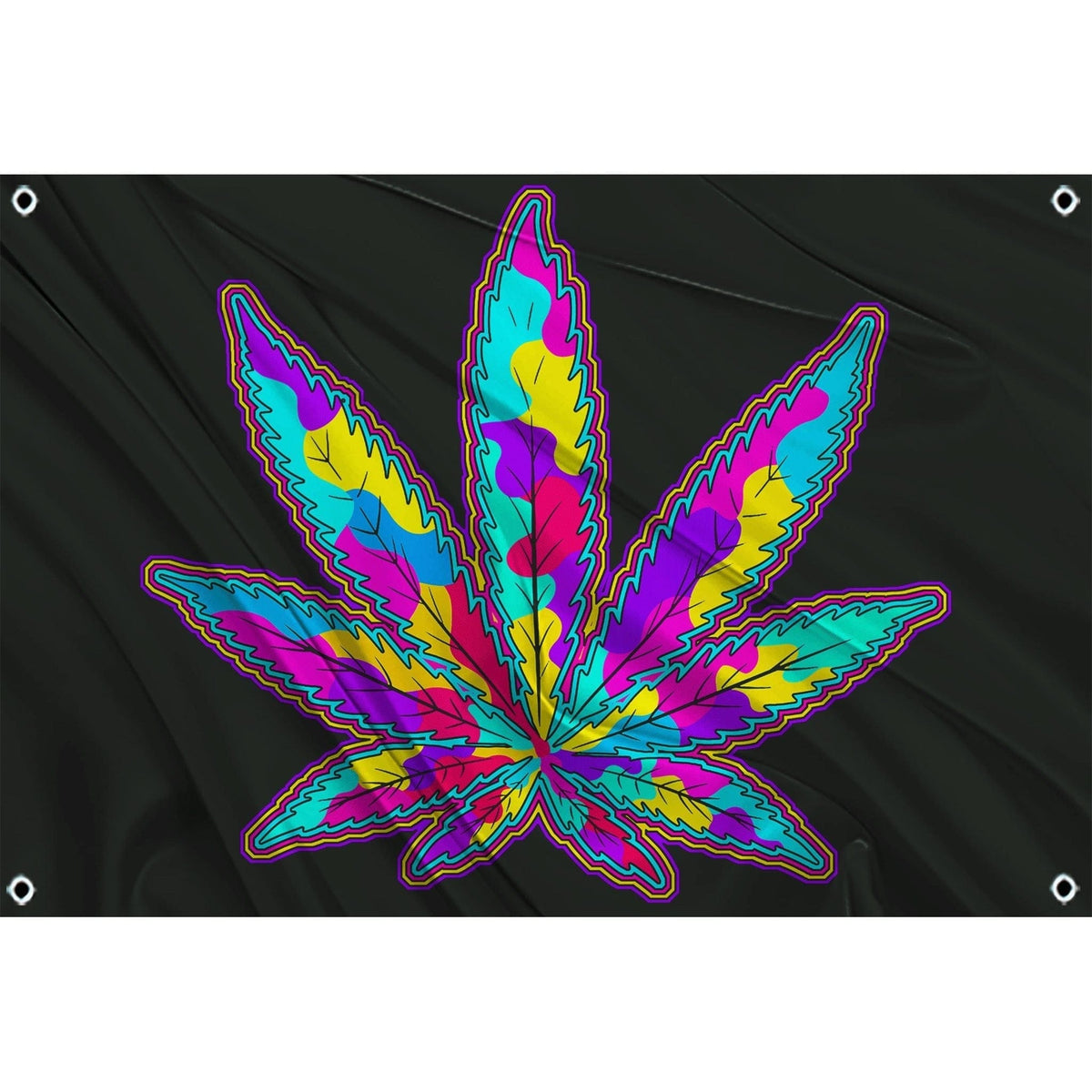 Trippy Weed Leaf Flag - Psychadelic | Trippy Flags – Fest Flags