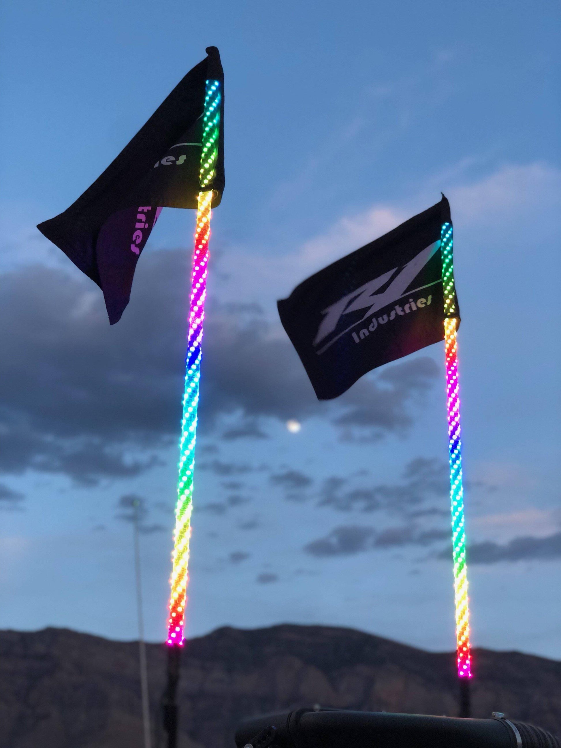R1 Industries LED Whips Pro Series LED Light Whips – World's Best Lifetime Warranty | 2ft Fatty, 3ft & 4ft | Pair