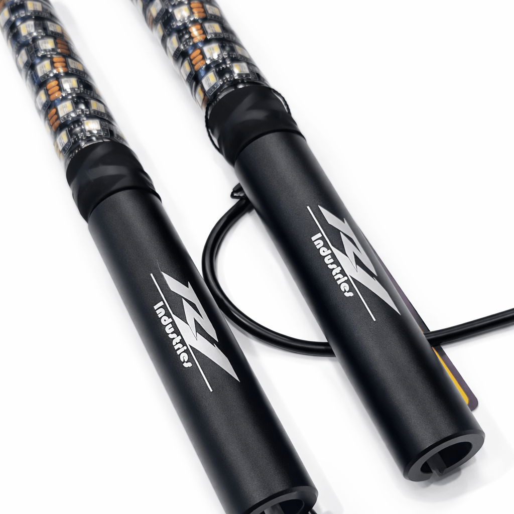 R1 Industries LED Whips Pro Series LED Light Whips – World's Best Lifetime Warranty | 2ft Fatty, 3ft & 4ft | Pair
