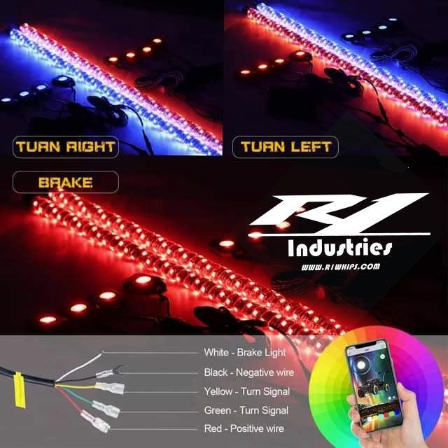 R1 Industries LED Whips Pro Series LED Light Whips – World's Best Lifetime Warranty | 2ft Fatty, 3ft & 4ft | Pair