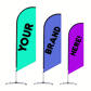 Custom Teardrop | Feather | Blade | Shark-fin Flags with Base & Pole Sets
