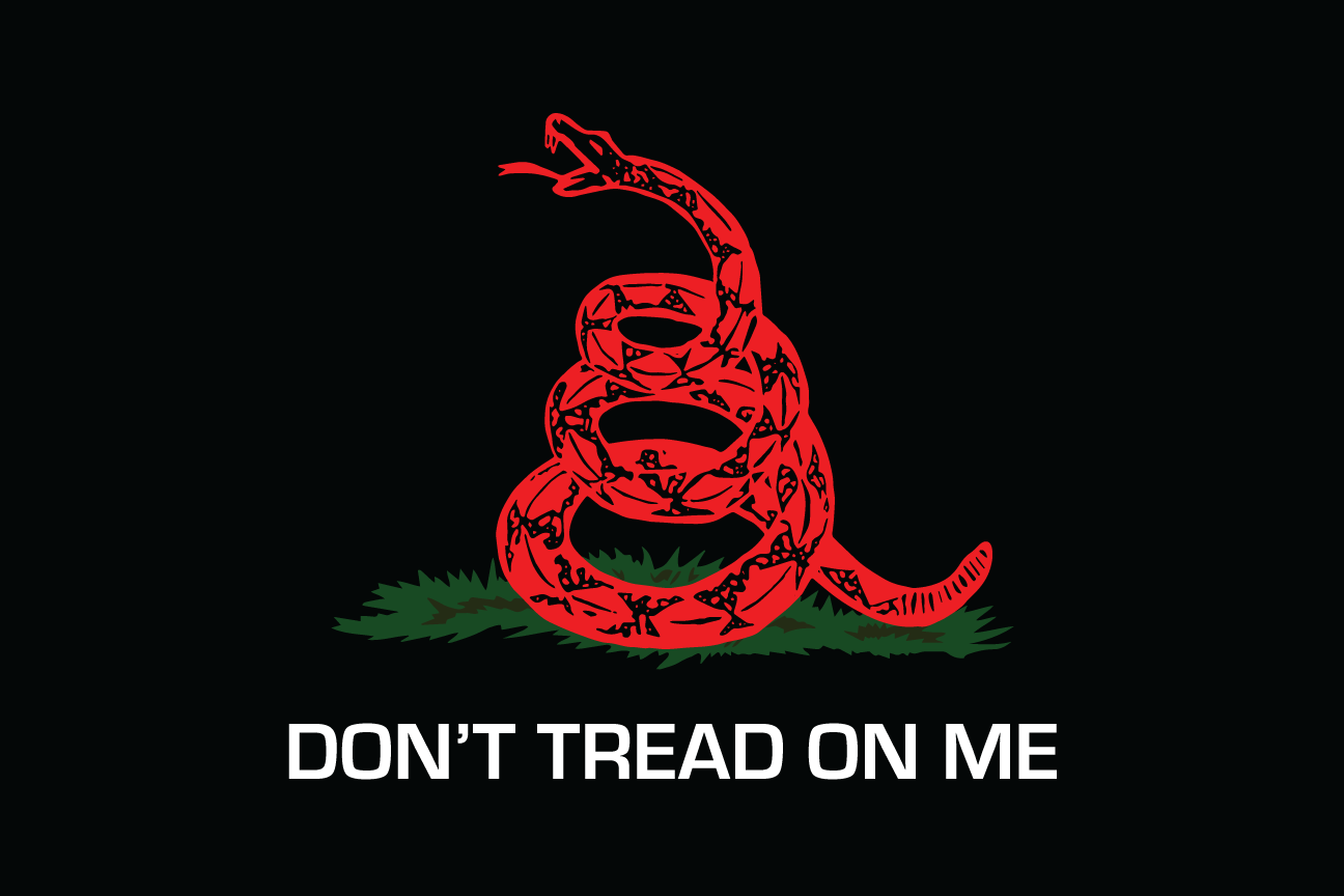 Fest Flags Custom ATV Flags 12 X 18 Inch Rectangle / Single Sided Gadsden | Don't Tread On Me - Whip Flag - Black - Red