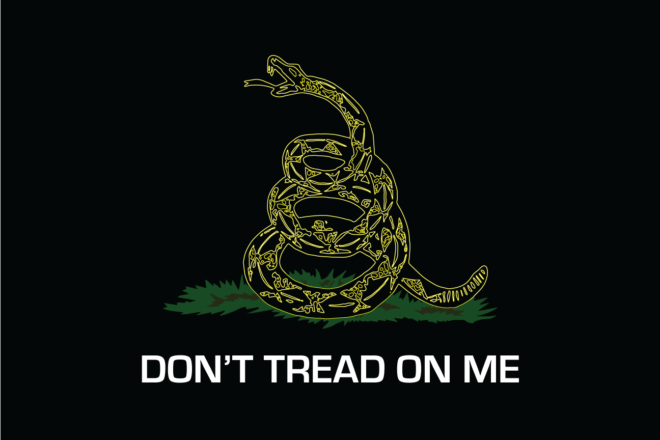 Fest Flags Custom ATV Flags 12 X 18 Inch Rectangle / Single Sided Gadsden | Don't Tread On Me - Whip Flag - Black - Yellow