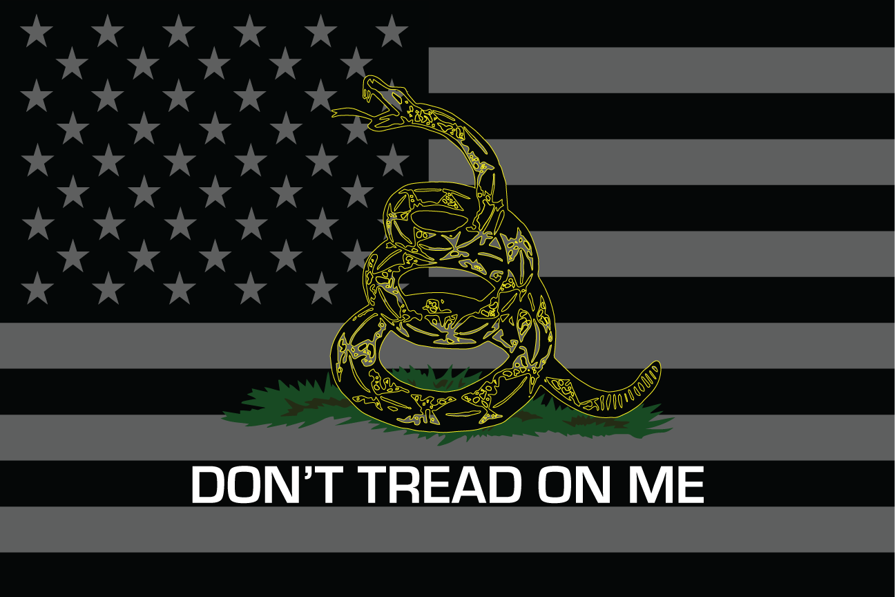 Fest Flags Custom ATV Flags 12 X 18 Inch Rectangle / Single Sided Gadsden | Don't Tread On Me - Whip Flag - Dark - USA