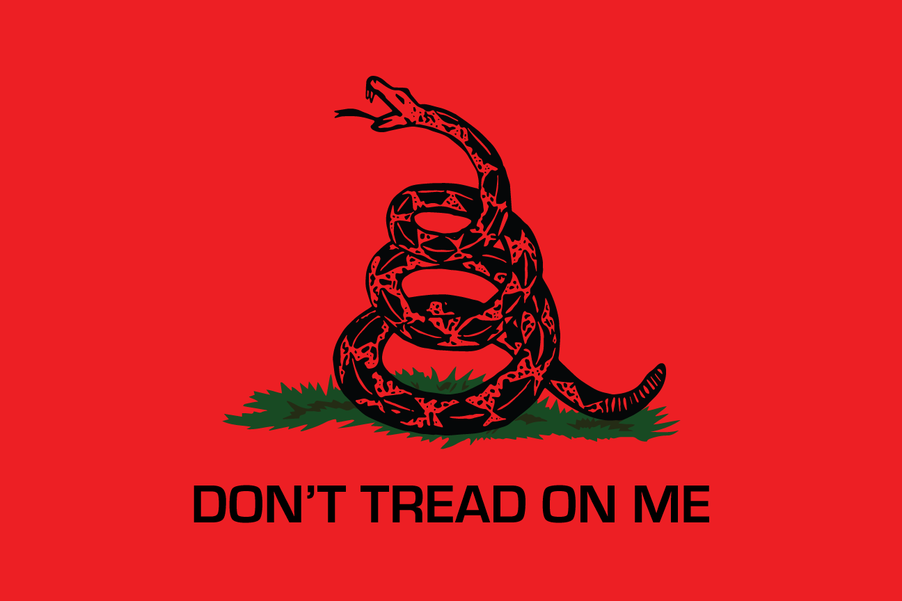 Fest Flags Custom ATV Flags 12 X 18 Inch Rectangle / Single Sided Gadsden | Don't Tread On Me - Whip Flag - Red