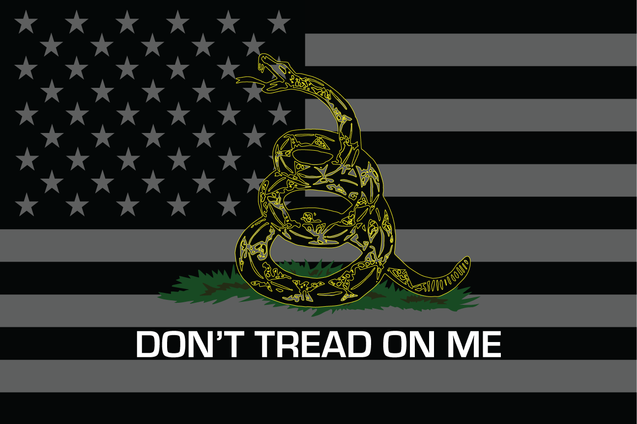 Gadsden | Don't Tread On Me - Bandera de látigo - Oscuro - EE. UU.